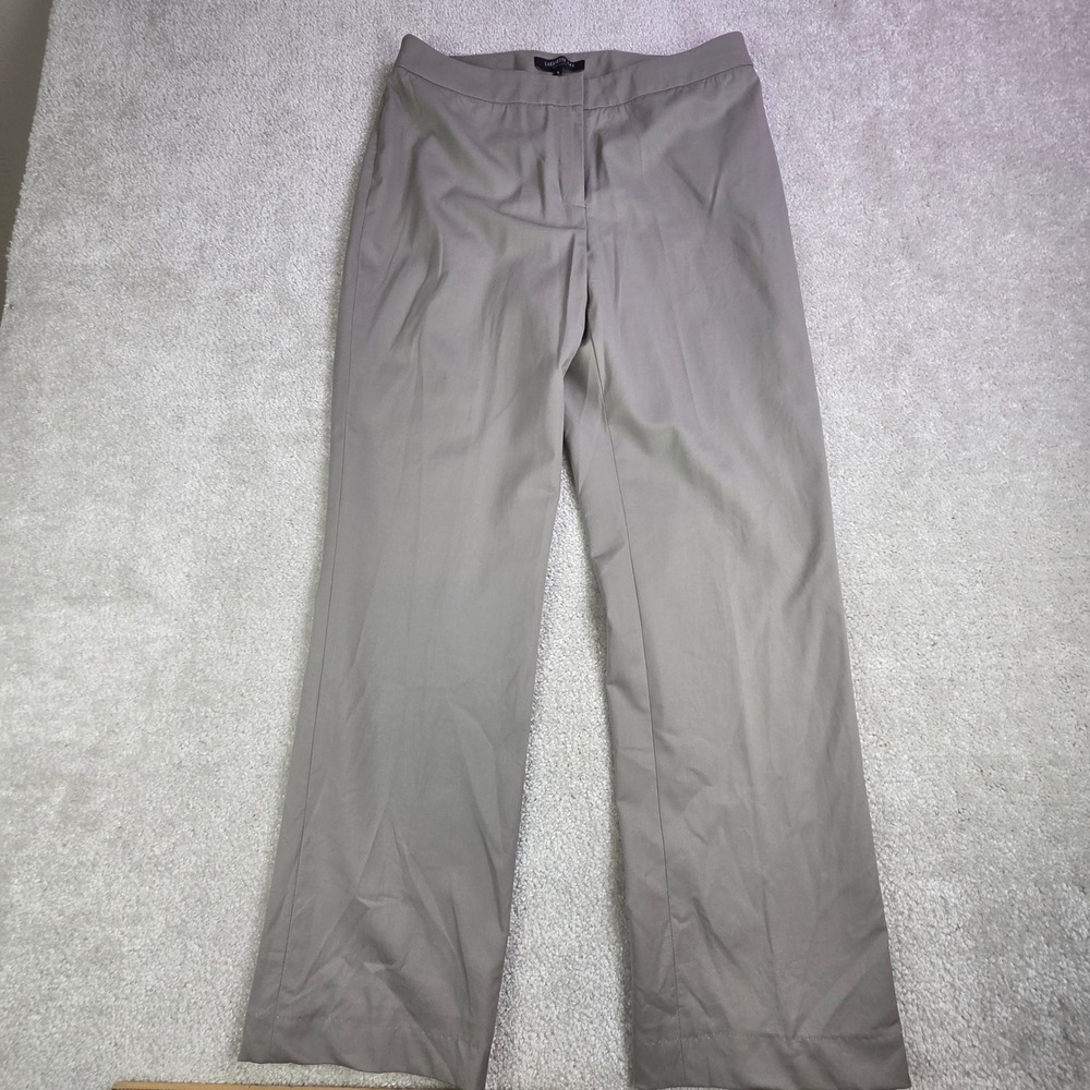 Lafayette 148 New York Barrow Virgin Wool Straight Leg Pants Taupe Grey Size 6 - Picture 2 of 12
